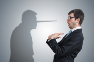 Liar has shadow with long nose