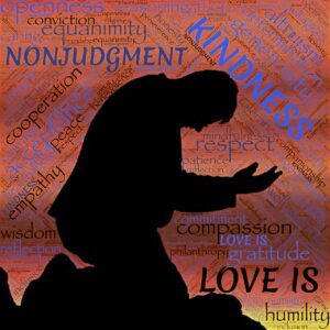 man kneeling